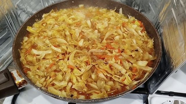 ТУШЕНАЯ КАПУСТА. ПРОСТО И ВКУСНО , ПОСТНОЕ БЛЮДО
