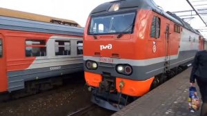 ЭП2К-318 С ВАГОНОМ ДЕФЕКТОСКОПОМ НА СТАНЦИИ БЫКОВО