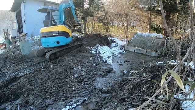 【山開拓】強風の中砂置き場跡地を綺麗に整地！