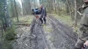 УАЗ Хантер на жёсткой глине дорога на рыбалку 4x4, Off Road