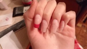 ДЕЛАЮ НОГТИ САМА СЕБЕ / наращивание на типсы / новогодний маникюр