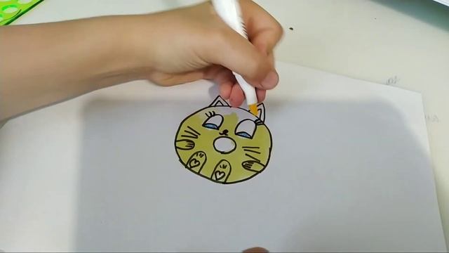 рисую котика пончика