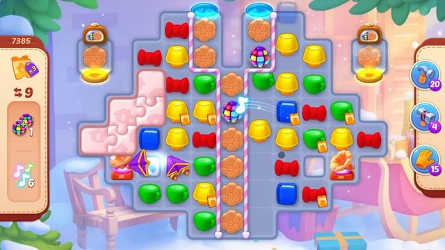 HomeScapes Level 7385 no boosters 18 moves