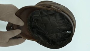 Кепка "Жириновка" из плотной коричневой кожи. Ручная работа