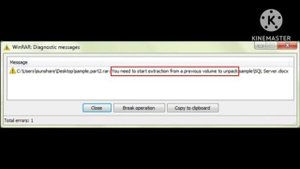 Pc Fix WinRAR You need to start extraction from a previous volume to unpack Problem solve Windows