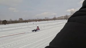 На снегоходах с детьми на районе)))) 02.03.2025