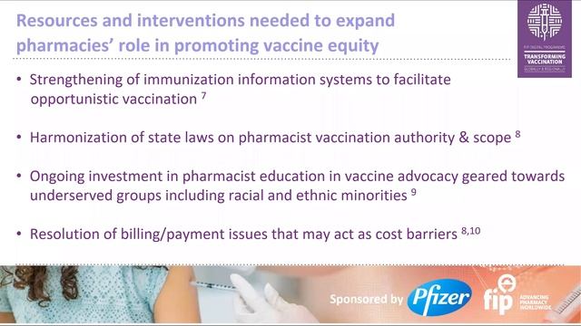 2.6 The Role of Pharmacist Vaccinators in improving access to and equity in healthcare outcomes