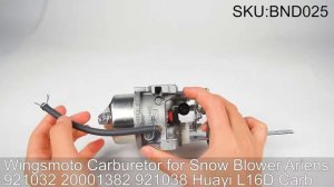 Wingsmoto Carburetor for Snow Blower Ariens 921032 20001382 921038 Huayi L16D Carb BND025