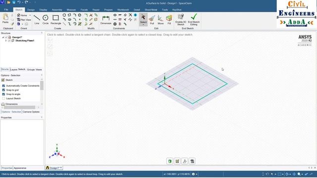 Surface To Solid Creation in Ansys 2020 R2