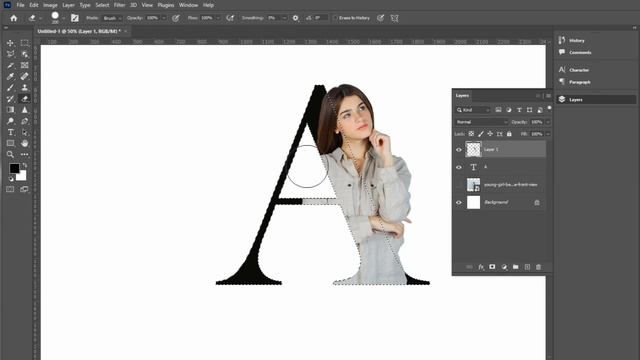 How to create letter A portrait in Adobe Photoshop cc|| By graphics collection