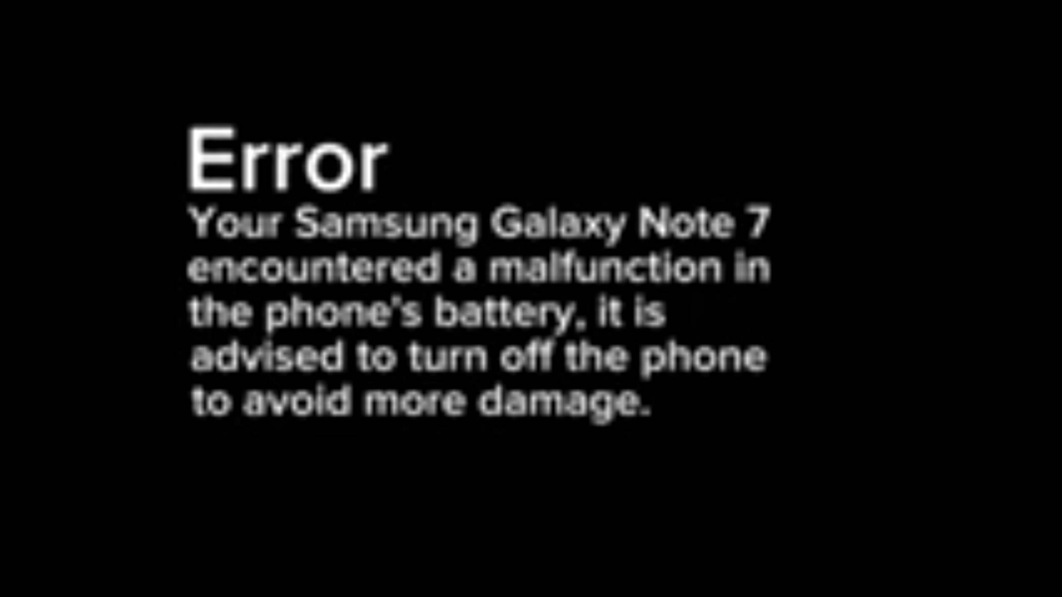 Экран Samsung Galaxy Note 7 при взрыве Обновлённый и расширенный