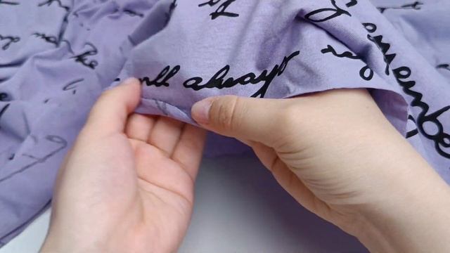 Кулирка 100% хлопок принт сиреневый надписи смотреть онлайн