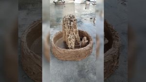 садовый фонтан из камня и бетона своими руками