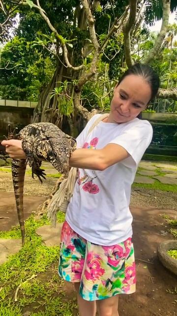 A large varan in my arms like a baby 🐉👀 смотреть онлайн