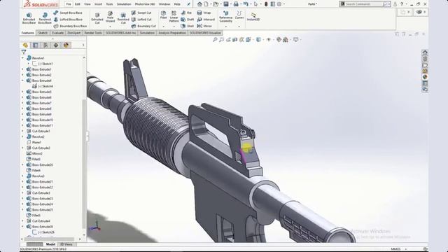 Lecture#22 | M16 Rifle Design in Solidworks | Solidworks Tutorial for Mechanical engineering