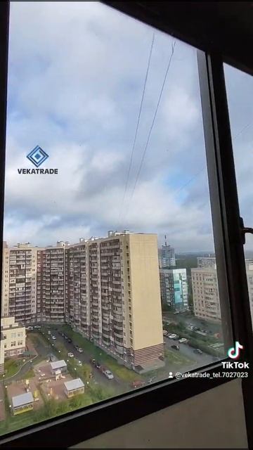 Остекление балкона в Девяткино. Замена фасадного остекления. Балкон №12931. смотреть онлайн