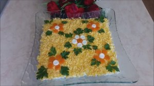 Салат на праздничный стол | Салат ЭВРИКА | Салат с Куриной Печенью Плавленым Сыром и Грибами