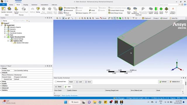ANSYS 2023 R1 (Static Structural & Modal analysis tutorial) lec-1  #ansysworkbench  #ansys
