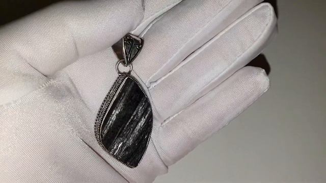 Кулон с натуральным Черным Турмалином (Шерл)