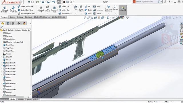 Gun modeling tutorial in Solidworks - Step by step | Solidworks share