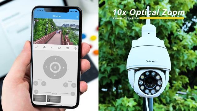 SriHome/Sricam 5MP 10X Zoom PTZ Camera SP008C смотреть онлайн