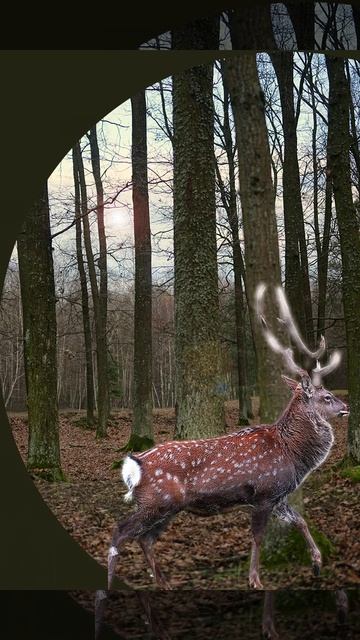 #adobephotoshop #adobeaftereffects# #trapcodeparticular # анимация с оленем в лесу