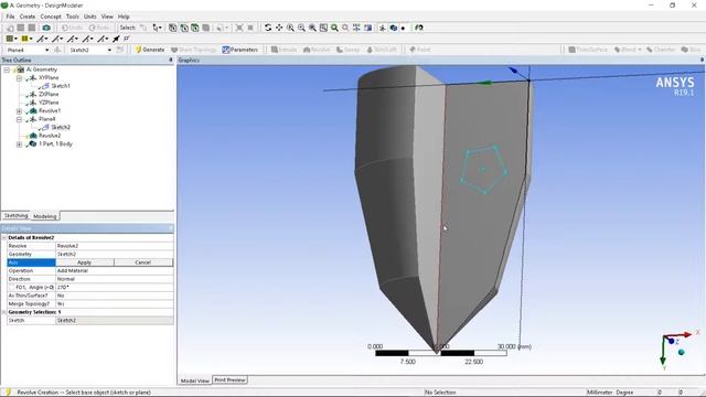 ANSYS Design Modeler  Tutorial 4- Revolve