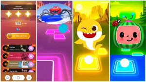 Tiles Hop EDM Rush | Baby Shark 🆚 Sheriff Labrador 🆚 Funko Pop Marvel 🆚 Gummy Bear. Tiles hop