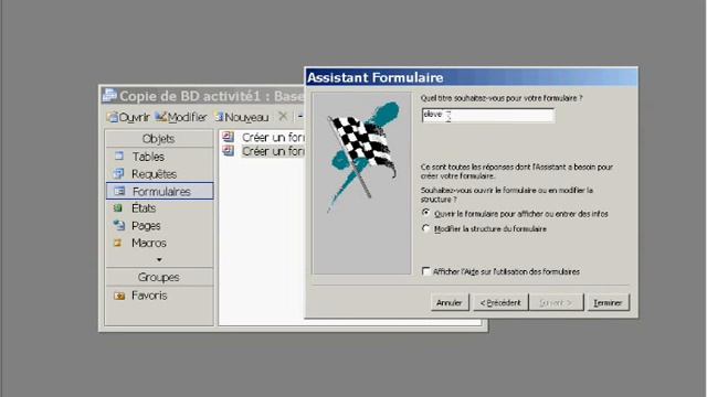 Partie 3 - Exercice Base de données Access - Formulaire de saisie