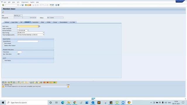SAP User Administration - SU01 смотреть онлайн