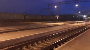 Вечернее движение поездов в окрестностях Минска