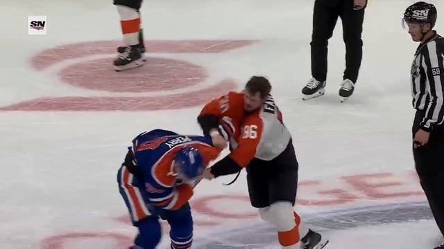 Sean Couturier-Stuart Skinner Collision Sparks Pair Of Oilers-Flyers Fights