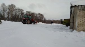 МТЗ 1523 очистка снега.