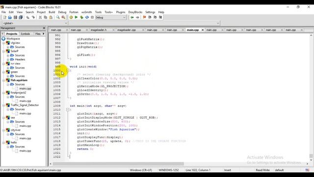 OpenGL Aquarium Project | Fish Tank Animation | C++ Computer Graphics Program for moving Air Bubble
