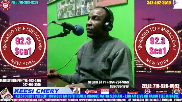 KEESI CHERY MUSIQUE AU PETIT REVEIL LIVE ON RADIO TELE MIRACLE 92.3 SCA1 NY, NJ, CT. смотреть онлайн