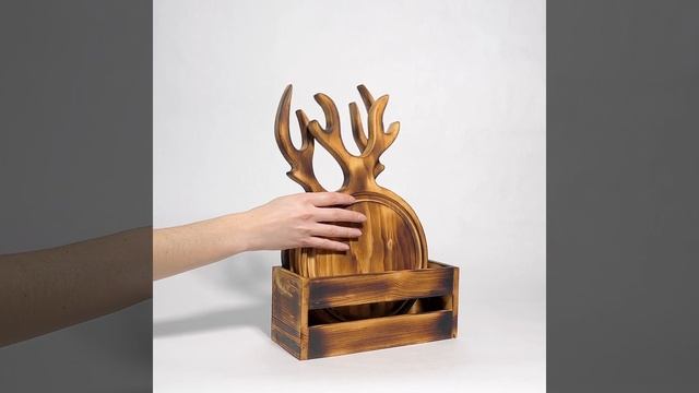 Набор разделочных досок из кедра в ящике. RDN28