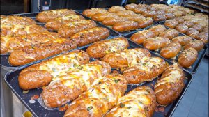 Безумная корейская еда! Сочный чесночный и зеленый луковый хлеб, который вы когда-либо пробовали