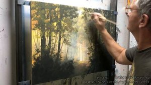 Лесной этюд. Пишем акрилом. Художник - композитор: Юшкевич Виктор