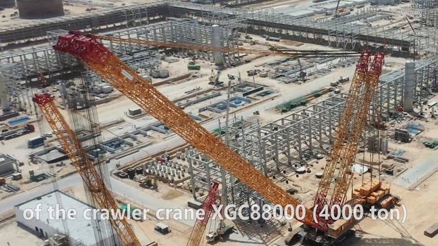 The hoisting debut of the crawler crane XGC88000 (4000 ton) in Oman смотреть онлайн