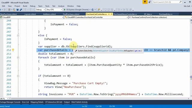 Business ERP Part 65 Return Total Amount and Return Qty Validation using FormCollection ASP.NET MVC