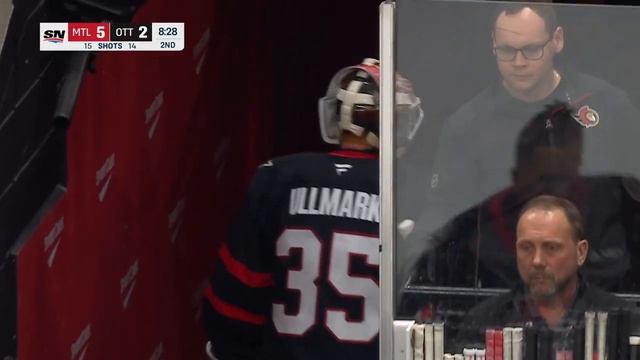 Canadiens' Juraj Slafkovsky Wires In Loose Puck To Chase Senators' Linus Ullmark