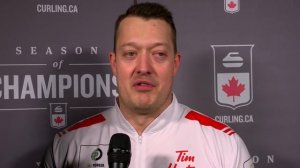 2019 Pioneer Hi-Bred World Men’s Curling Championship - Media Scrum - Semifinal 2