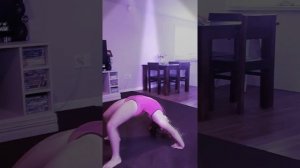 Doing gymnastics