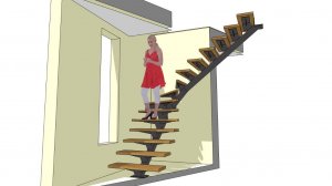 Забежная лестница на монокосоуре 90º. г. Зеленоградск