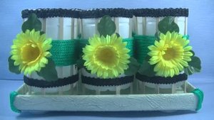 DIY : Ещё один способ декорирования белых бутылок . Мк из прстого мусора..mp4