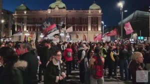 Мирный протест в Белграде. Сербия.