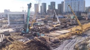 Строительство стены в грунте на площадке будущей станции ЗИЛ Бирюлёвской линии