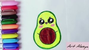 Как нарисовать милое авокадо 🥑