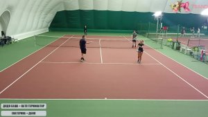 Super Tennis Match Mixed Katya Terminator + Dyadya Sasha VS Ekaterina + Danila (теннисный матч пары)