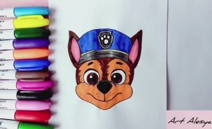 Как нарисовать щенка Гонщика из щенячьего патруля!